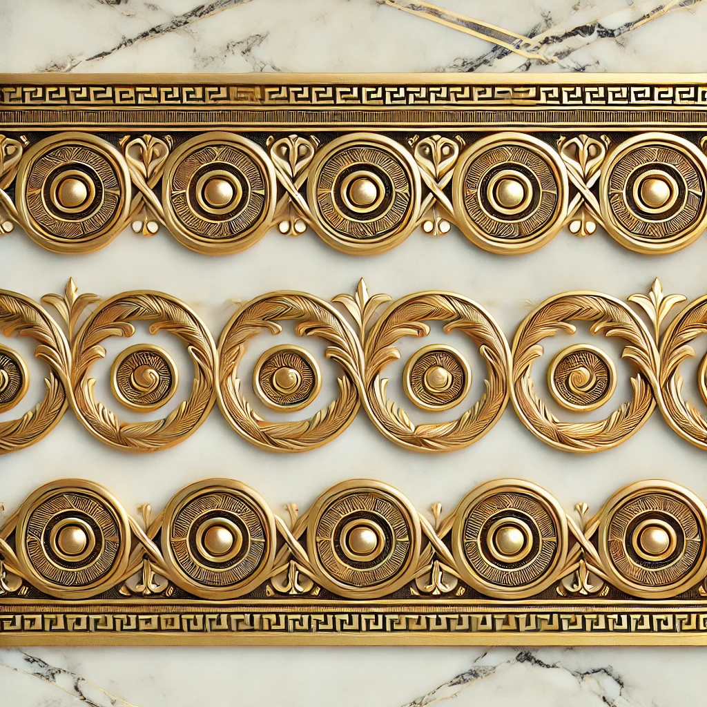 Greek key pattern in gold, a symbol to venerate Plutus